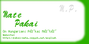 mate pakai business card